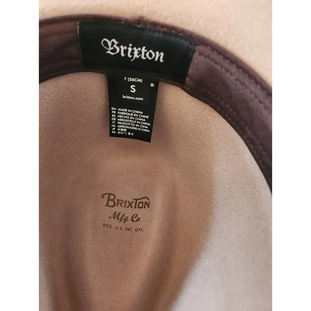 Brixton Wesley Tan Fedora Hat sz s